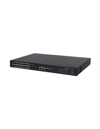 Dahua Technology Poe Dh-Pfs3220-16Gt-190 Przełącznik Sieciowy Nie Zarządzany L2 Gigabit Ethernet (10/100/1000) Obsługa Poe 1U Cz
