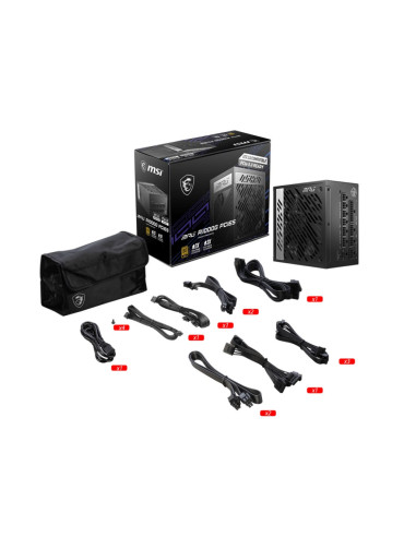 Msi Mpg A1000G Pcie5 Moduł Zasilaczy 1000 W 20+4 Pin Atx Atx Czarny