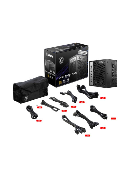 Msi Mpg A1000G Pcie5 Moduł Zasilaczy 1000 W 20+4 Pin Atx Atx Czarny