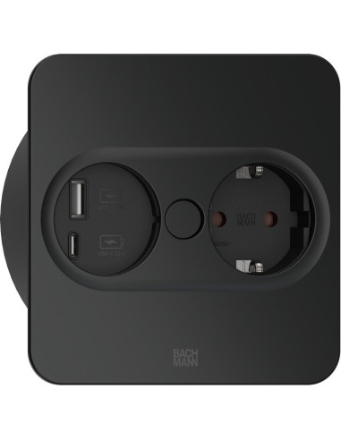 Bachmann 946.105 Gniazdko Elektryczne Type F + Usb A + Usb C Stal Nierdzewna