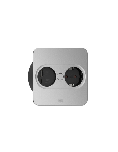 Bachmann 946.105 Gniazdko Elektryczne Type F + Usb A + Usb C Stal Nierdzewna