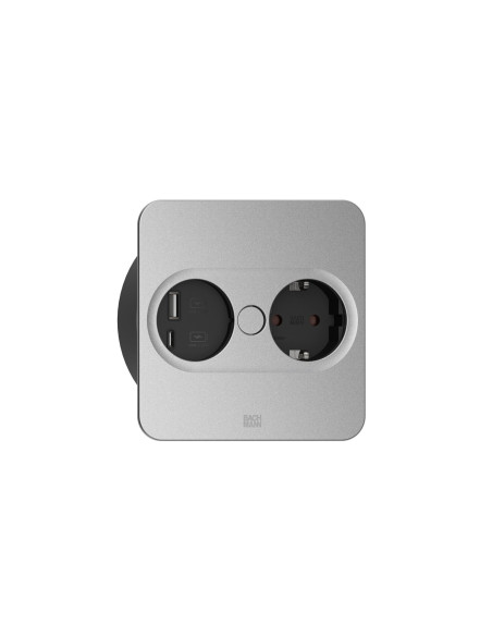Bachmann 946.105 Gniazdko Elektryczne Type F + Usb A + Usb C Stal Nierdzewna