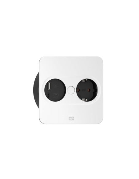 Bachmann 946.015 Gniazdko Elektryczne Type E + Usb A + Usb C Stal Nierdzewna