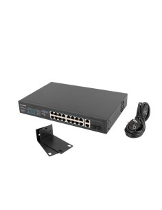Lanberg Switch Rack 19" Poe+ 16X 100Mb /2X Combo  Gigabit Ethernet 150W 2