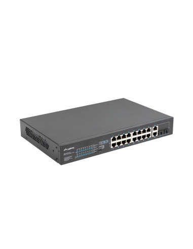 Lanberg Switch Rack 19" Poe+ 16X 100Mb /2X Combo  Gigabit Ethernet 150W