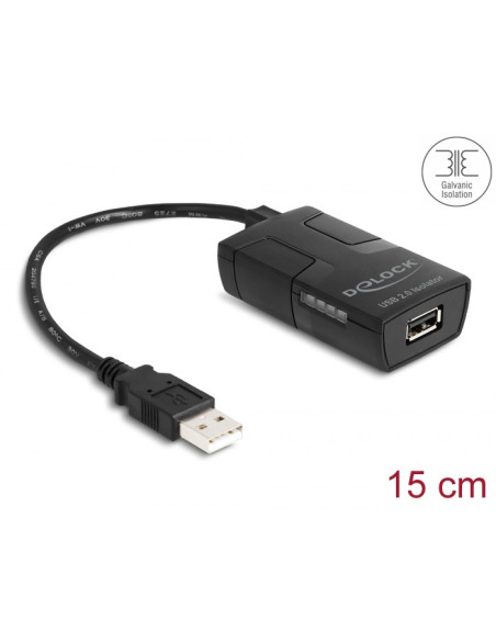 Delock Izolator Usb 2.0 Typu-A Męski Na Żeński Z Izolacją 5 Kv Dla Linii Przesyłu Danych