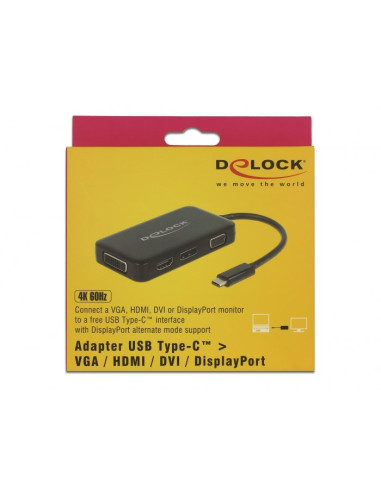 Delock 63929 Stacja Dokująca Usb 2.0 Type-C Czarny