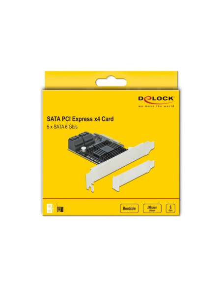 Delock 5 Portowy Sata Pci Express X4 Card - Konstrukcja Niskoprofilowa