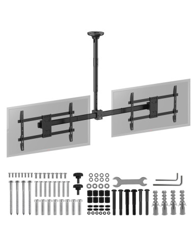 Uchwyt Sufitowy Dla Dwóch Tv Maclean, Max. Obciążenie 2X40Kg, 34-60", Max Vesa 600X400, Mc-111 B