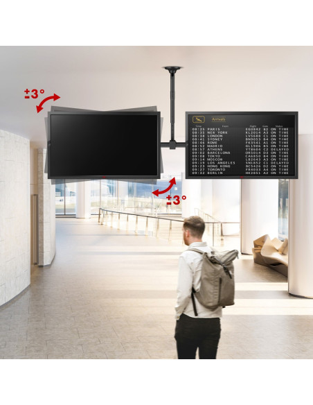 Uchwyt Sufitowy Dla Dwóch Tv Maclean, Max. Obciążenie 2X40Kg, 34-60", Max Vesa 600X400, Mc-111 B
