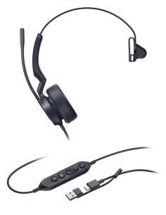 Yealink Uh44 Mono Teams Usb-C/A Zestaw Słuchawkowy Przewodowa Opaska Na Głowę Biuro/Centrum Telefoniczne Usb Type-C / Usb Type-A