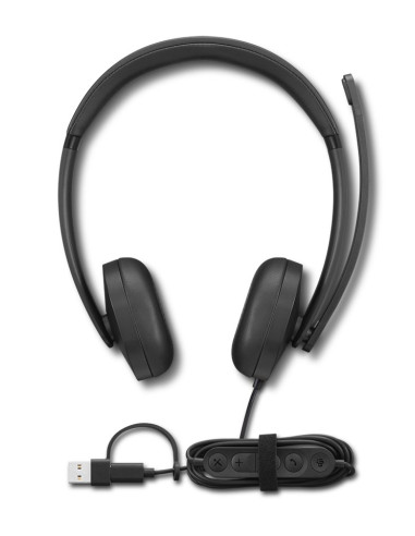 Przewodowy Zestaw Słuchawkowy Voip Lenovo 5000 Z Mikrofonem, Usb A/C, Czarny