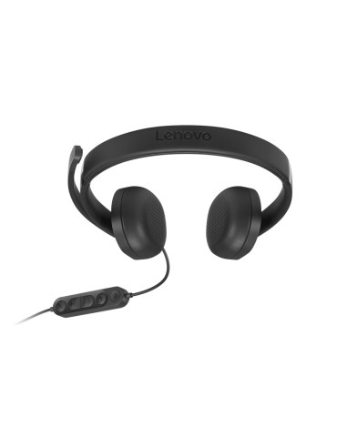 Przewodowy Zestaw Słuchawkowy Voip Lenovo 5000 Z Mikrofonem, Usb A/C, Czarny