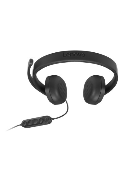 Przewodowy Zestaw Słuchawkowy Voip Lenovo 5000 Z Mikrofonem, Usb A/C, Czarny