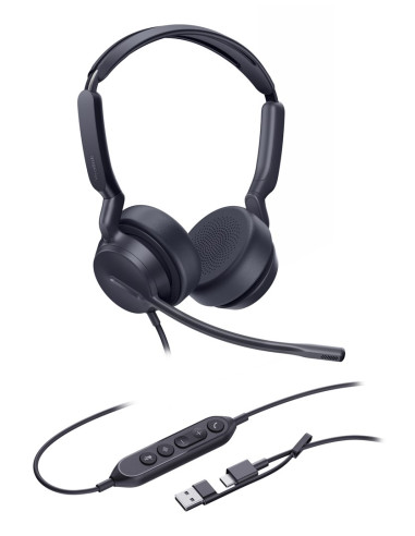Yealink Uh42 Dual Uc Usb-C/A Zestaw Słuchawkowy Przewodowa Opaska Na Głowę Połączenia/Muzyka Usb Type-C / Usb Type-A Czarny