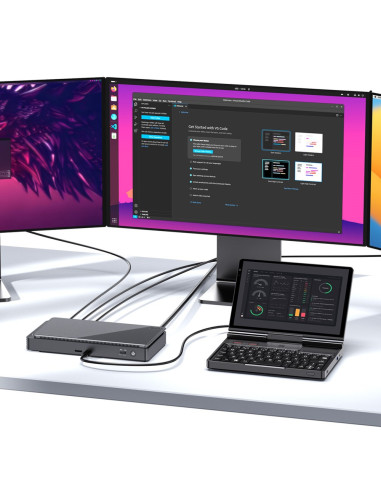 Laptop Gpd-Pocket-4 Ryzen 7 8840U/8" Wqxga (2560X1600) Touchscreen 144Hz Ips/X360/Lan/16Gb/Ssd 1Tb/Bt/Blkb/Fpr/X360/Radeon 780M 