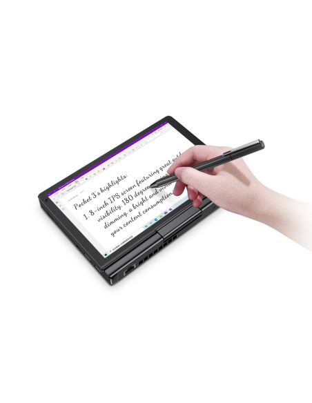 Laptop Gpd-Pocket-3K1 I3-1125G4/8" Wuxga (1920X1200) Touchscreen Ips/X360/Lan/16Gb/Ssd 512Gb/Bt/Blkb/Fpr/X360/Win 11 Graphite