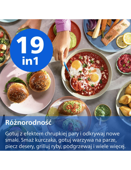 Frytownica Powietrzna Philips Z Podwójną Parą Na552/00 Seria 5000 Moc 2750 W Pojemność 9 L Rapidair Plus Czarny