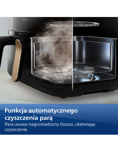 Frytownica Powietrzna Philips Z Podwójną Parą Na552/00 Seria 5000 Moc 2750 W Pojemność 9 L Rapidair Plus Czarny