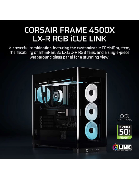 Obudowa Corsair Frame 4500X Lx-R Rgb Tempered Glass Mid-Tower, Black