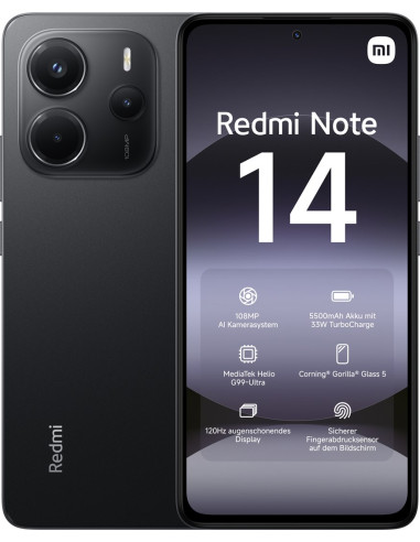 Xiaomi Redmi Note 14 16,9 Cm (6.67") Hybrid Dual Sim 4G Usb Type-C 6/ 128 Gb 5500 Mah Czarny