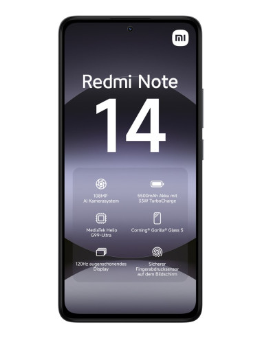 Xiaomi Redmi Note 14 16,9 Cm (6.67") Hybrid Dual Sim 4G Usb Type-C 6/ 128 Gb 5500 Mah Czarny
