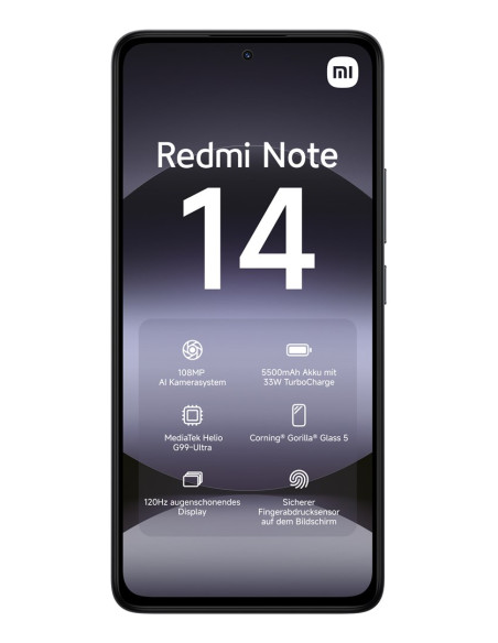 Xiaomi Redmi Note 14 16,9 Cm (6.67") Hybrid Dual Sim 4G Usb Type-C 6/ 128 Gb 5500 Mah Czarny