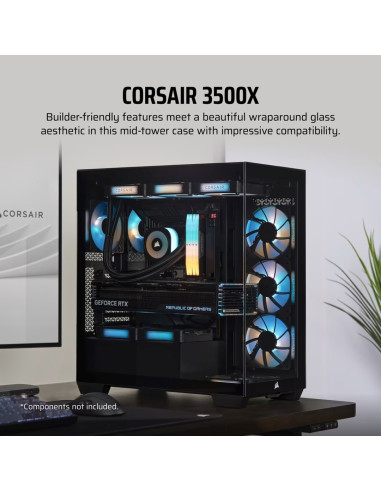 Obudowa Corsair 3500X Lxr Link Tempered Glass Mid-Tower, Black