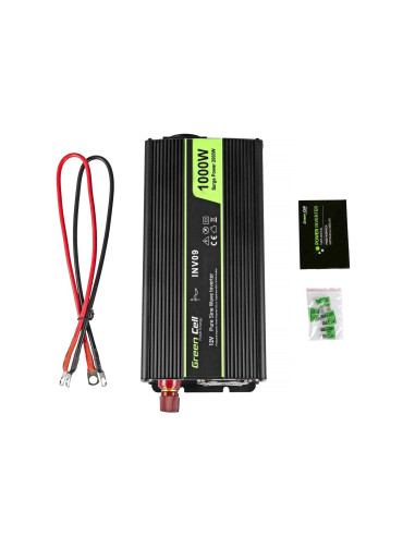 Green Cell Przetwornica Inv09 12V-230V 1000W/2000W Czysta Sinusoida