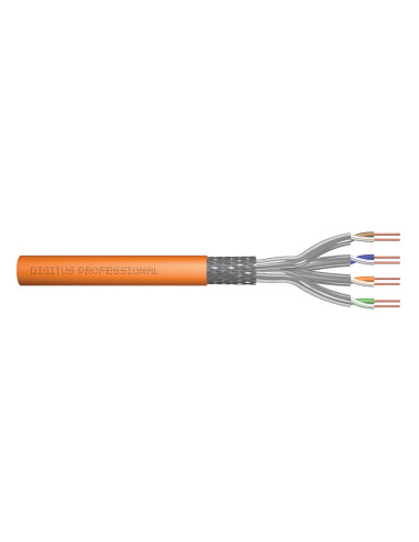 Digitus Kabel Instalacyjny Kat.7, S/Ftp, Dk-1743-Vh-1, Awg 23/1, Lsoh, 100M, Pomarańczowy, Szpula