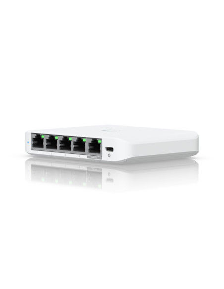 Ubiquiti Unifi Flex Mini 2.5G Zarządzany 2.5G Ethernet (100/1000/2500) Obsługa Poe Komputer Stacjonarny Biały