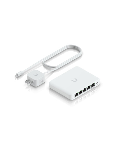 Ubiquiti Unifi Flex Mini 2.5G Zarządzany 2.5G Ethernet (100/1000/2500) Obsługa Poe Komputer Stacjonarny Biały