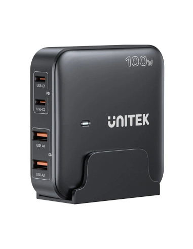 Unitek Ładowarka Biurkowa Gan 100W 2Xusb-A 2Xusb-C Czarna
