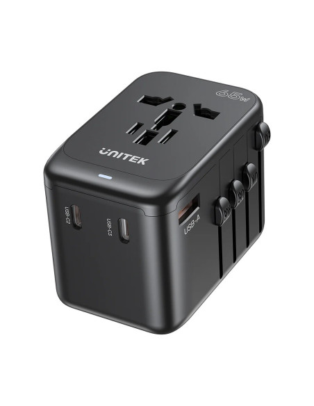 Unitek Ładowarka Podróżna Eu/Us/Uk/Aus Gan Pd 65W