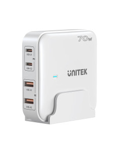 Unitek Ładowarka Biurkowa Gan 70W 2Xusb-A 2Xusb-C Biała