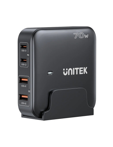 Unitek Ładowarka Biurkowa Gan 70W 2Xusb-A 2Xusb-C