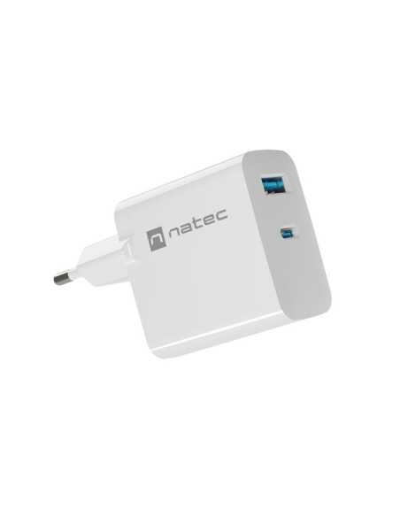 Natec Ładowarka Ribera Gan 1X Usb-A + 1X Usb-C 65W Biała Nuc-2144