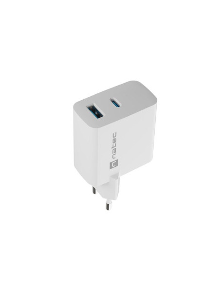 Natec Ładowarka Ribera Gan 1X Usb-A + 1X Usb-C 65W Biała Nuc-2144