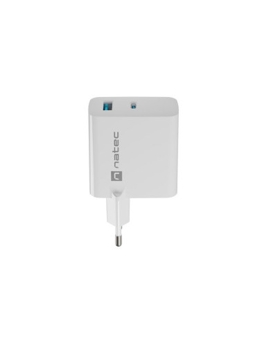 Natec Ładowarka Ribera Gan 1X Usb-A + 1X Usb-C 65W Biała Nuc-2144