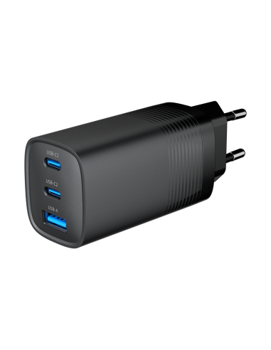 Gembird Szybka Ładowarka Usb Power Delivery Usb Typu C, 3X Usb, 65 W, Gan Czarna