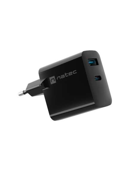 Natec Ładowarka Ribera Gan 1X Usb-A + 1X Usb-C 45W Czarna Nuc-2143