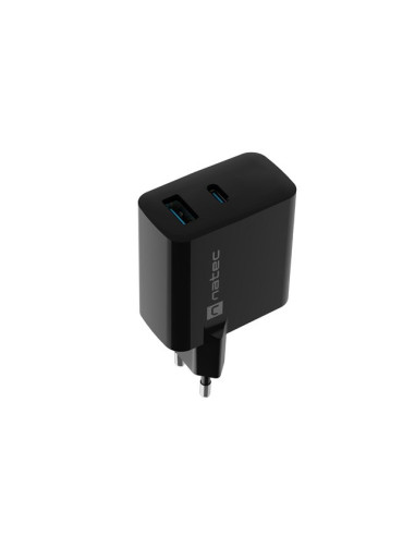 Natec Ładowarka Ribera Gan 1X Usb-A + 1X Usb-C 45W Czarna Nuc-2143
