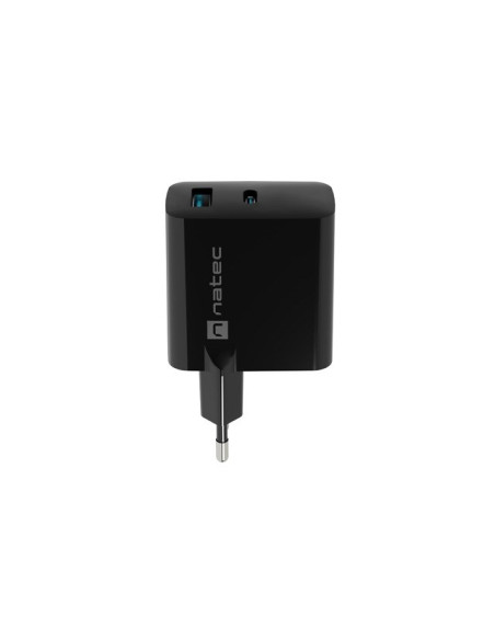 Natec Ładowarka Ribera Gan 1X Usb-A + 1X Usb-C 45W Czarna Nuc-2143