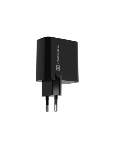 Natec Ładowarka Ribera Gan 1X Usb-A + 1X Usb-C 45W Czarna Nuc-2143