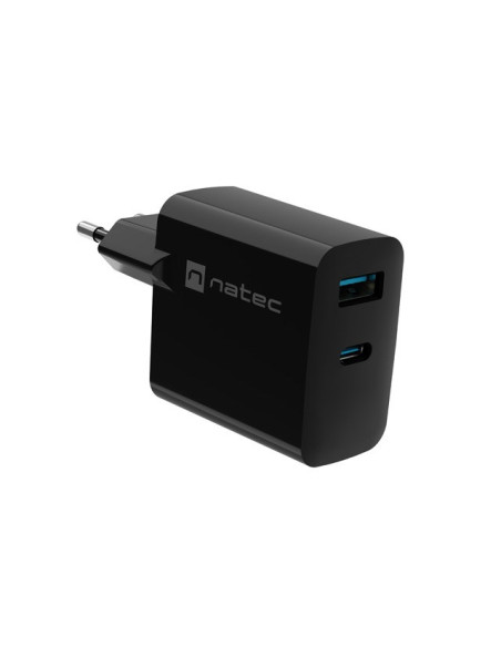 Natec Ładowarka Ribera Gan 1X Usb-A + 1X Usb-C 45W Czarna Nuc-2143
