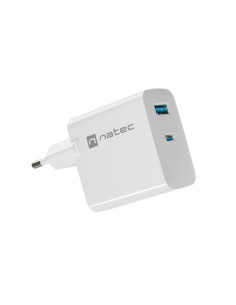 Natec Ładowarka Ribera Gan 1X Usb-A + 1X Usb-C 45W Biała Nuc-2142