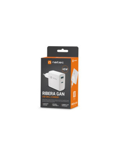 Natec Ładowarka Ribera Gan 1X Usb-A + 1X Usb-C 45W Biała Nuc-2142 2