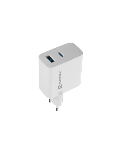 Natec Ładowarka Ribera Gan 1X Usb-A + 1X Usb-C 45W Biała Nuc-2142