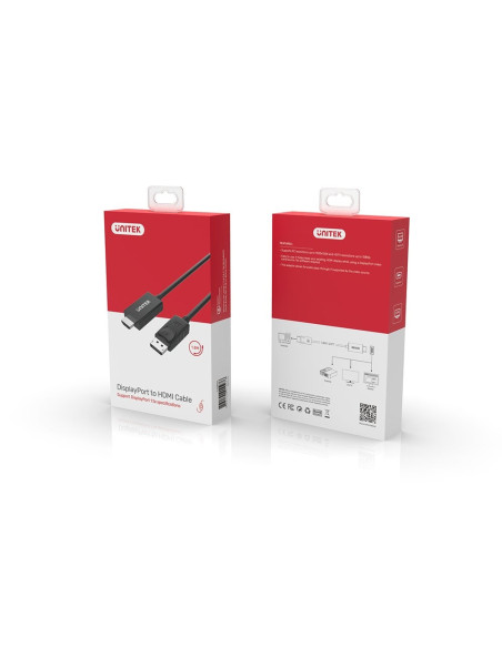 Unitek Adapter Dp - Hdmi, M/M, 1,8M, Y-5118Ca