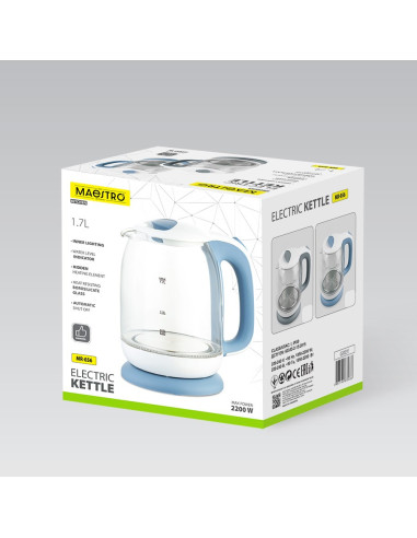 Czajnik Elektryczny Szklany 1,7L 2200W Mr-056-Blue Maestro